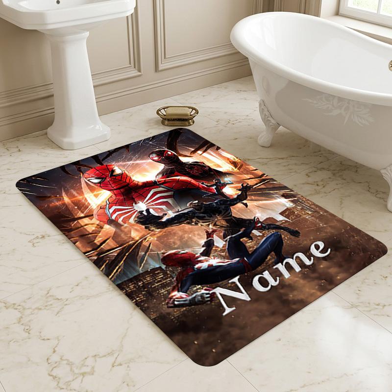 Personalized Name S-Spider M-Man Flight Living Room Non-Slip Area Rug Soft Carpet for Bedroom Kids Playroom Sofa Office Home Decor Doormat