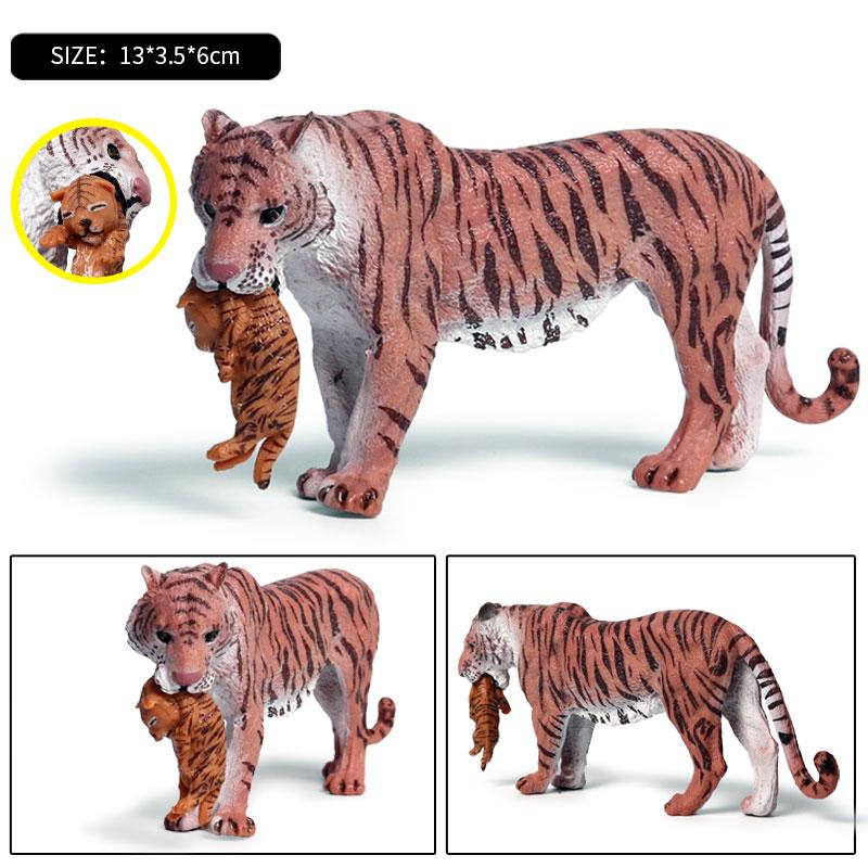 Oenux Original African Wild Animals Simulation Savage Bengal Tiger Siberian Tiger White Tiger Lion PVC Model Educational Toys