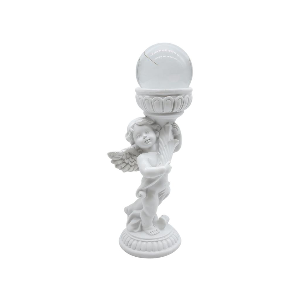 Resin Roman Column Sculpture Desktop Decorative Figurine Angel with Wings Small Statue Ornament for Home Office Table Display