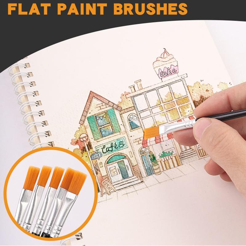 30/60/100/110Pcs Painting Brushes Set Art Round / Flat Brushs Nylon Hair Paint Brushes Pen For Oil Watercolor Art Supplies