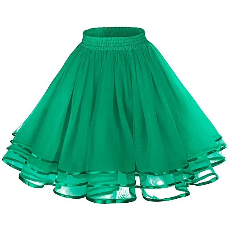 Women Petticoat Tutu Under Skirts Crinoline Three Layers Ribbon Gauze Tulle Skirt Vintage Bridal Slips Rockabilly