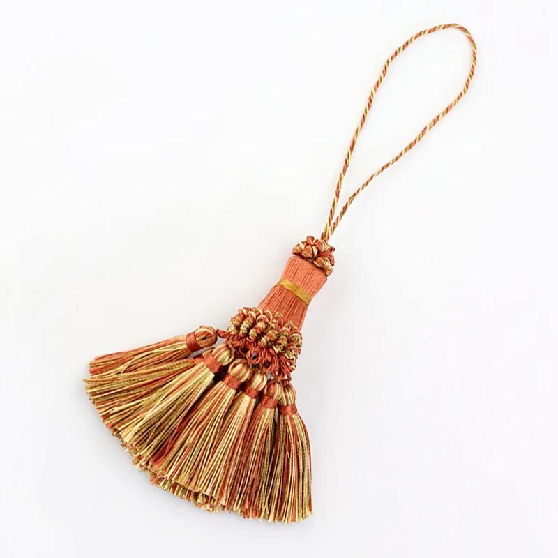 2Pc Clothing Decoration Multi-function Curtain Accessories Grace Edge Banding DIY Decoration Silk Tassel Key Buckle