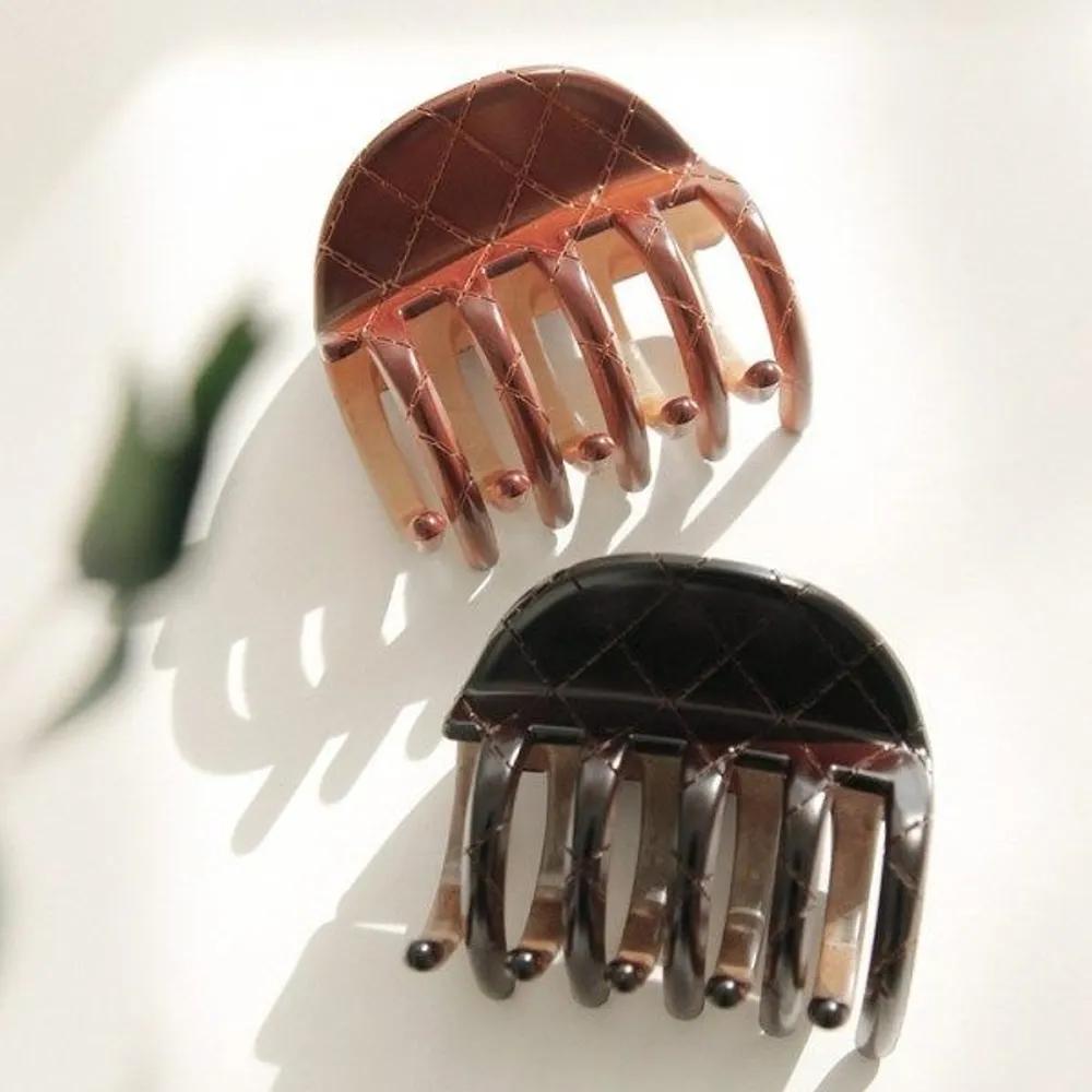 bydaisy Italian Quilted Small Half-Hair Clip Bh0784 brown