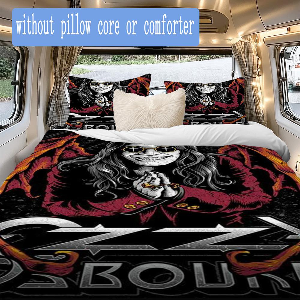 Music band cartoon Pattern Bedding,Quilt Set Quilt Cover Pillowcase Home Birthday Gift (1*duvet cover+2*pillowcase,without core)XSJT0917495