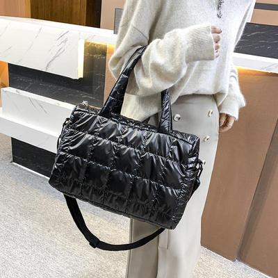 Sac à bandoulière en coton matelassé, grande capacité, sac à main en duvet, sac en tissu de haute qualité, sac bandoulière d'hiver