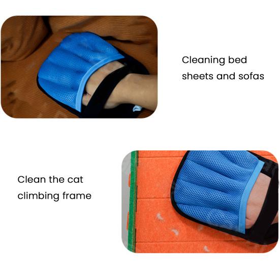 Pet Grooming Glove Reusable Anti-static Sweep Glove Pet Hair Remover Deshedding Glove for Cats Dogs Cleaning Couch Furniture Carpet