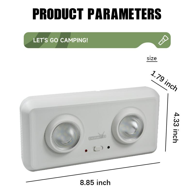 Emergency Light with Dual Adjustable LED Lamp Heads Wall Mounted Battery Backup Evacuation Lamp Handheld Fire Fighting Light
