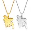 Anniyo Bangladesh Map Pendant Necklaces Silver Color/Gold Color for Women Girls Bangladeshi Maps Chains Bengali #165621