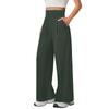 Hohe Taille Weites Bein Yogahosen für Damen Lockerer Schnitt Elastischer Bund Entspannte Lounge Trainingshosen mit Taschen