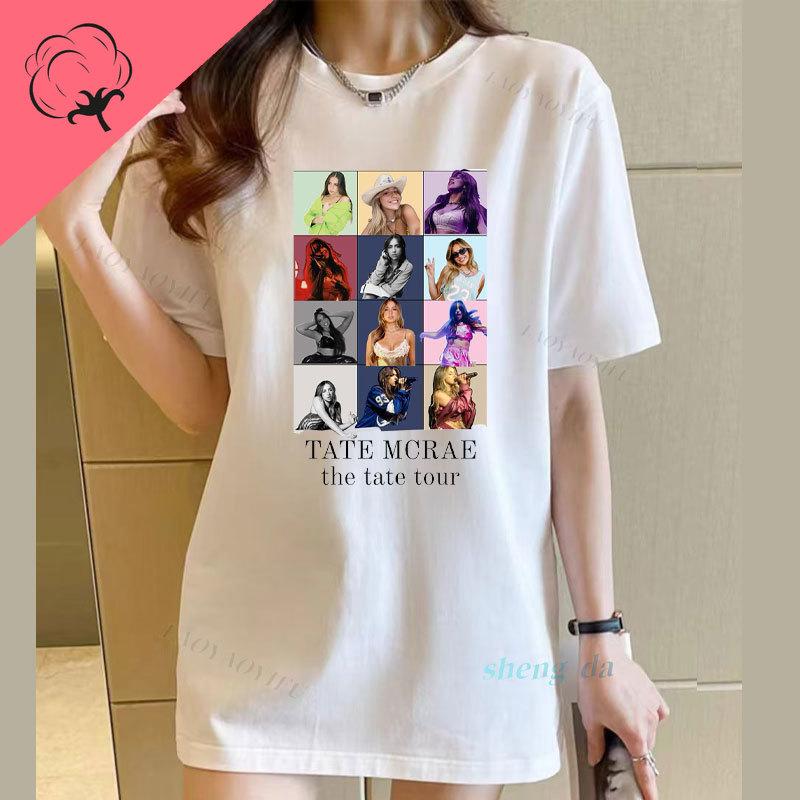 Unisex Damen Unisex Neuer Stil Tate McRae Eras Tour T-Shirt 90er Vintage Beliebt Camisetas Weiche Baumwolle Ästhetische Streetwear Tops
