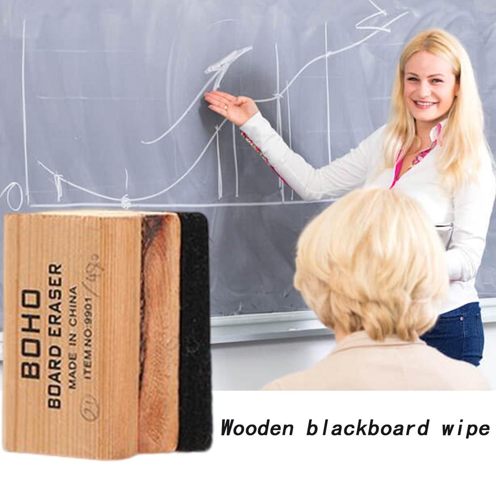 Dry Erase Erasers|White Board Erase Tool with Solid Wood Handle|Chalkboard Eraser Classroom Workpla