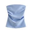 Spring New Fashion Style Sweet All-Matching Sexy off-the-Shoulder Ruched Decoration Tube Top Tops 3067089
