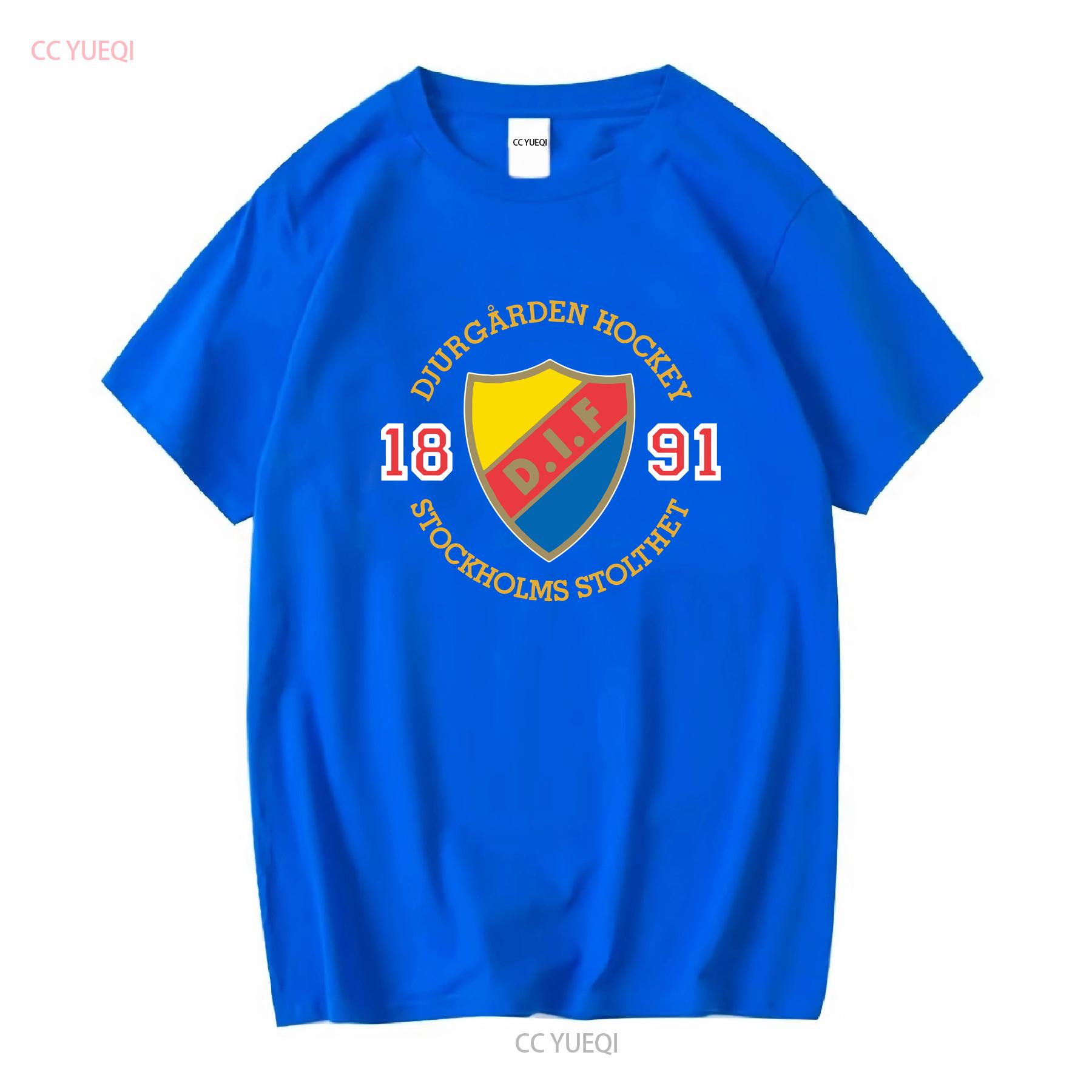 

Djurgårdens IF SHL Stockholm Sweden Professional Hockey Mens T Shirt long or short sleeves vintage Washed Casual Soft fashion L