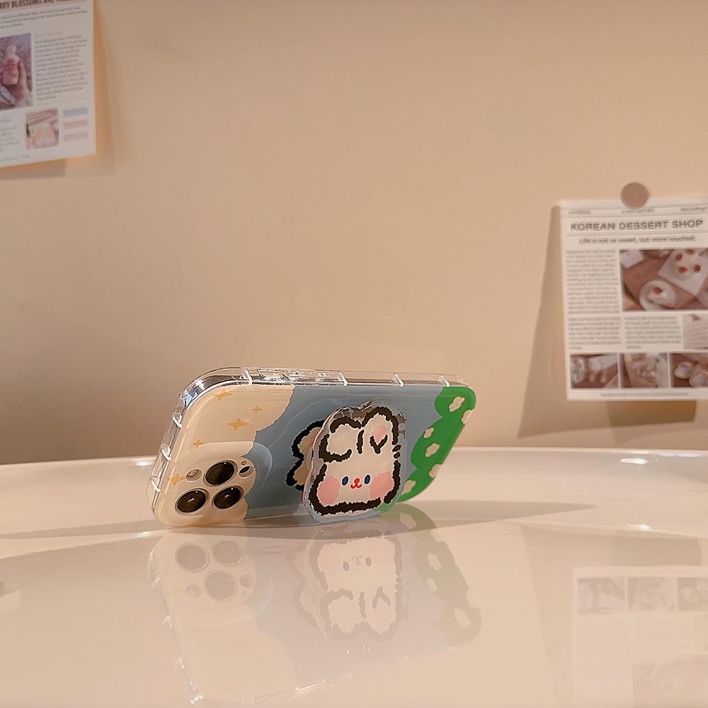 Soft and Cute Rabbit Iphone14 IPhone 16 New Model 11 Bracket 13pro Max Soft Shell 15pro Suitable for 13