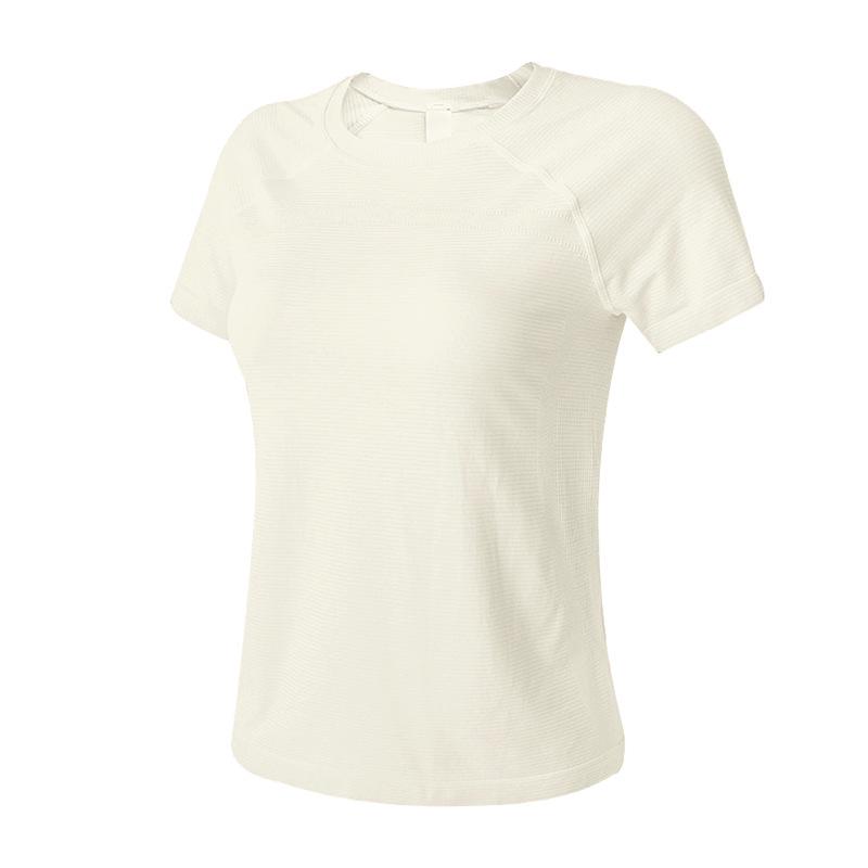 Women's Slim-Fit Knit Yoga Tee - One-Piece, Short Sleeve, Casual Outdoor Sports Top