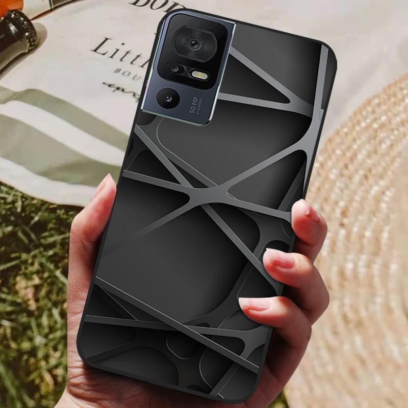 For TCL 40 SE Case 2023 Soft Black Silicone TPU Phone Back Cover for TCL 40SE Protective Capa Funda Bumper for TCL40SE Shells