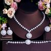 Flower Zircon Necklace Earrings Bracelet Ring Four-Piece Set Bridal Clothes Wedding Accessories Set Chain