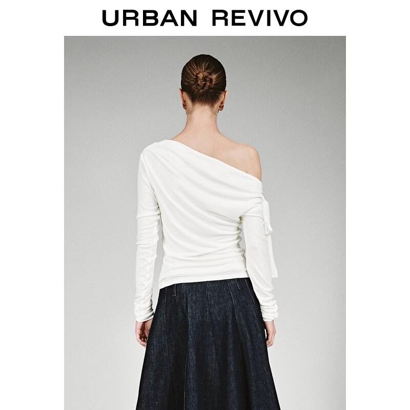 UR Women's Off-Shoulder Bandage Long-Sleeve Slim T-Shirt