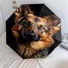 1pc Cute dog pattern Umbrella Portable Folding Umbrella Iron Frame Hole Bone Structure Outdoor Home Umbrella
