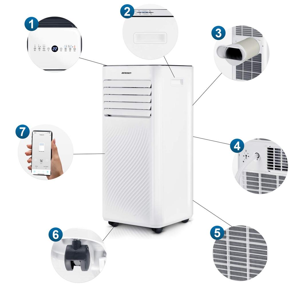 Portable Air Conditioner with Window Seal 9000 Btu Berdsen Bd-582