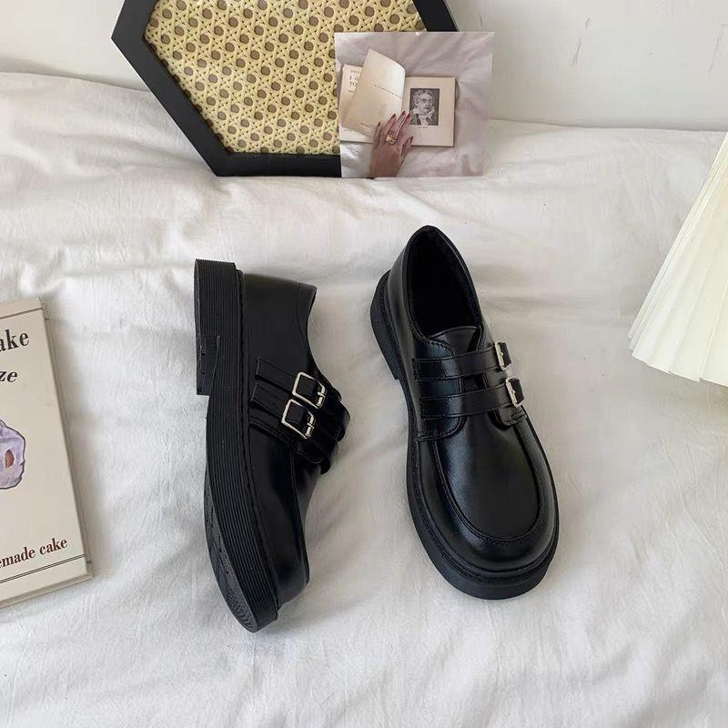 Woman Pumps Cute Low Heel Elegant Kawaii Black Loafers Shoes For Women Social Novelties Korean Style High Quality On Sale A