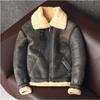 Thickened Lambswool Genuine Leather Fur Coat Men B3 Flight Jacket Large Size Warm Winter Outwear