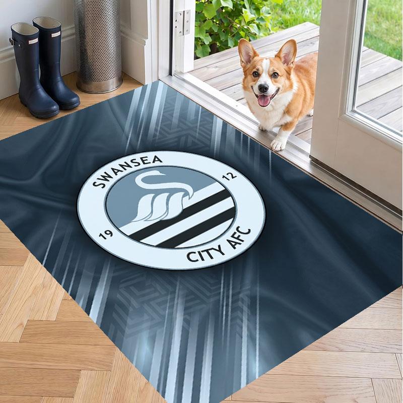 Soft Floor Carpet Swansea City Pattern Area Rug Decorative Mat For Home Room Decoration