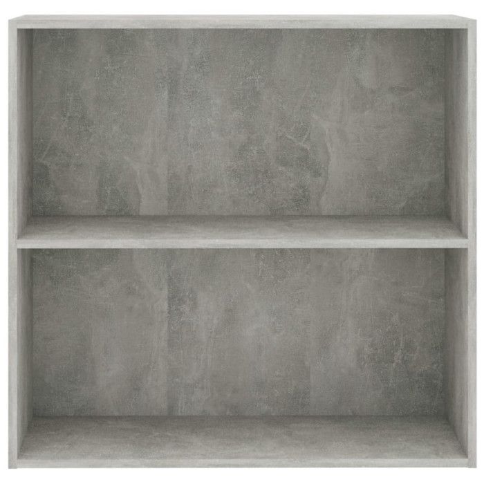 Bibliothèque - vidaXL - 2 niveaux - Gris béton - 80x30x76,5 cm - Aggloméré