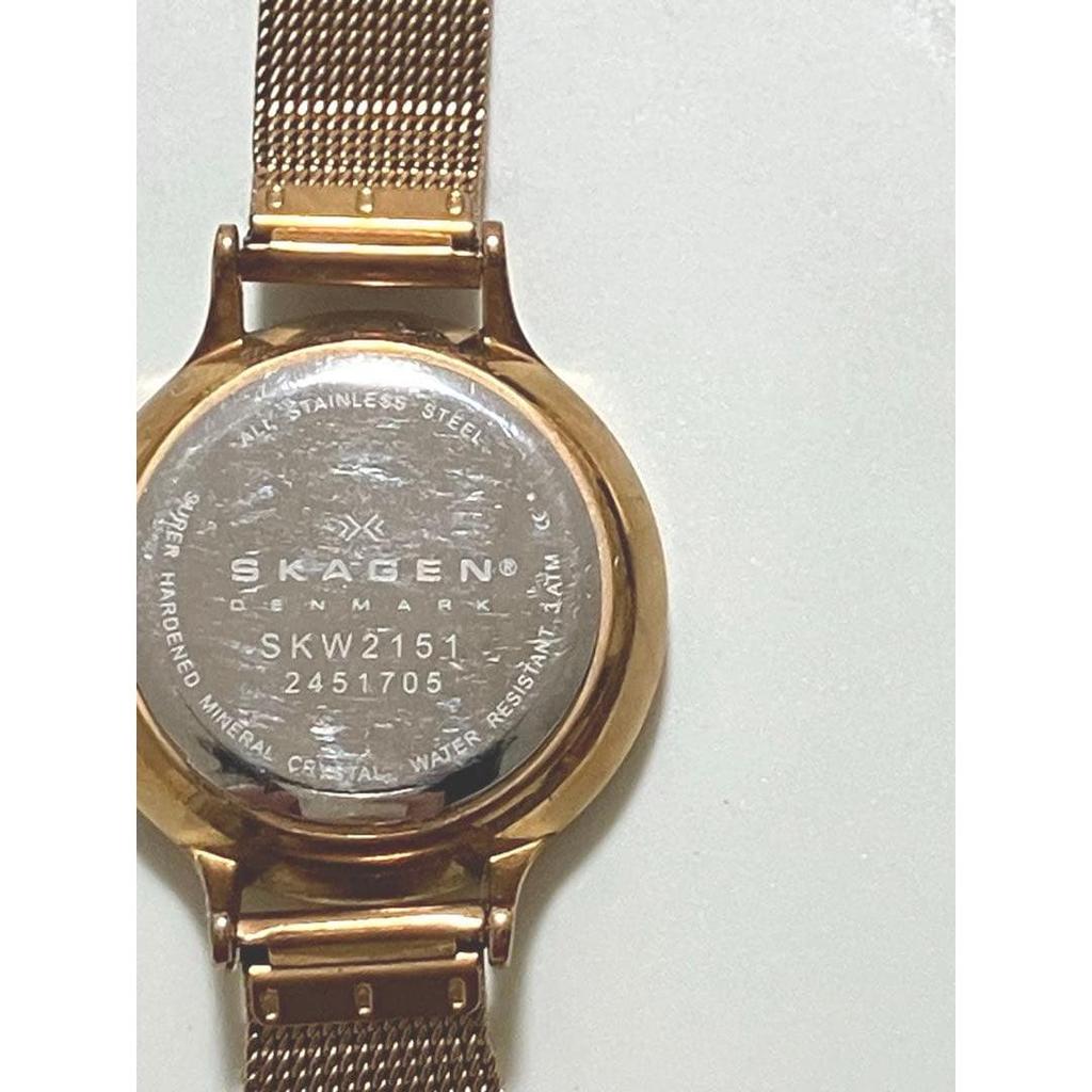 Used SKAGEN watch SKW2151 pink gold mesh belt