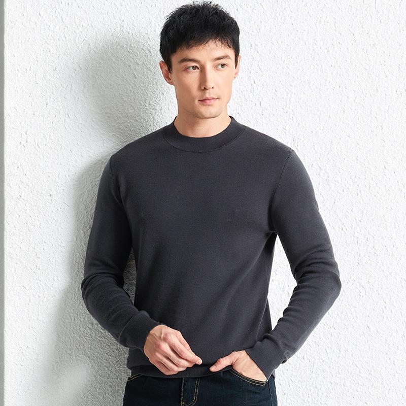 Winter Puyuan Herren Pullover 100% Wolle Halbhoher Kragen: High-End, Hautfreundlich, Leichter Luxus, Einfarbig, Warm und Bequem.