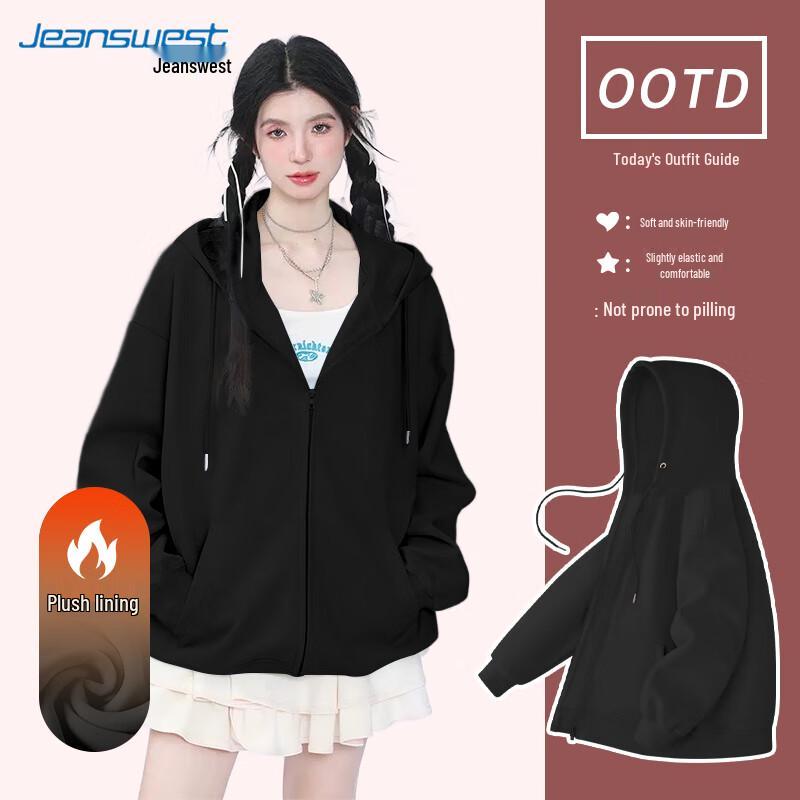 

JEANSWEST Women s Hooded Zip Hoodie M