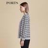 PORTS Women's Colorblock Logo Jacquard Knit Cardigan