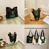 Adorable Cartoon Canvas Tote Bag Large Capacity Casual Handbag For Students