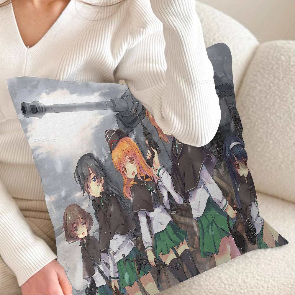 Japanese Anime GIRLS Und PANZER Personalized Pillow Dust Cover Bedroom Kids Party Decoration Pillowcase Birthday Children Gift