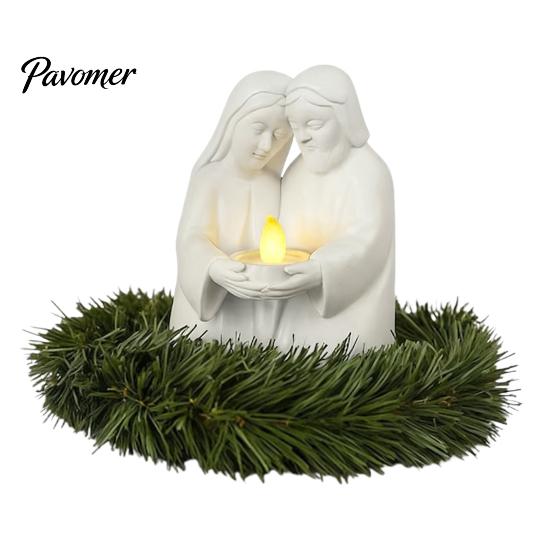 Party Decoration Lamp Candlestick Candle Holder Tealight Crib Advent Wreath Holiday Season Lighting Angel Shape Christmas Decorative Piece