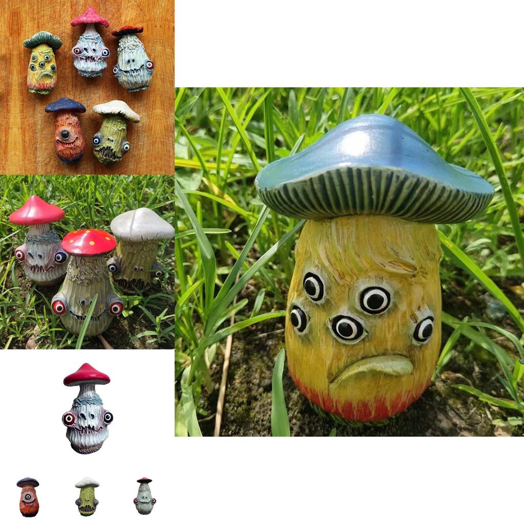 Unik Halloween-tema harts svamp dekorativ figurin för spöklik heminredning