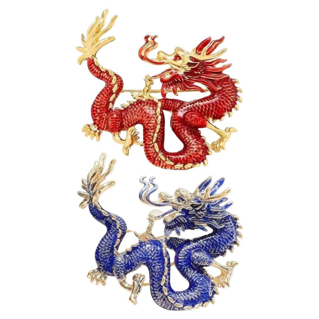 Dragon Brooch Animal Lapel Pin Fashion Jewelry Alloy Carving Artistic Style Suitable for
