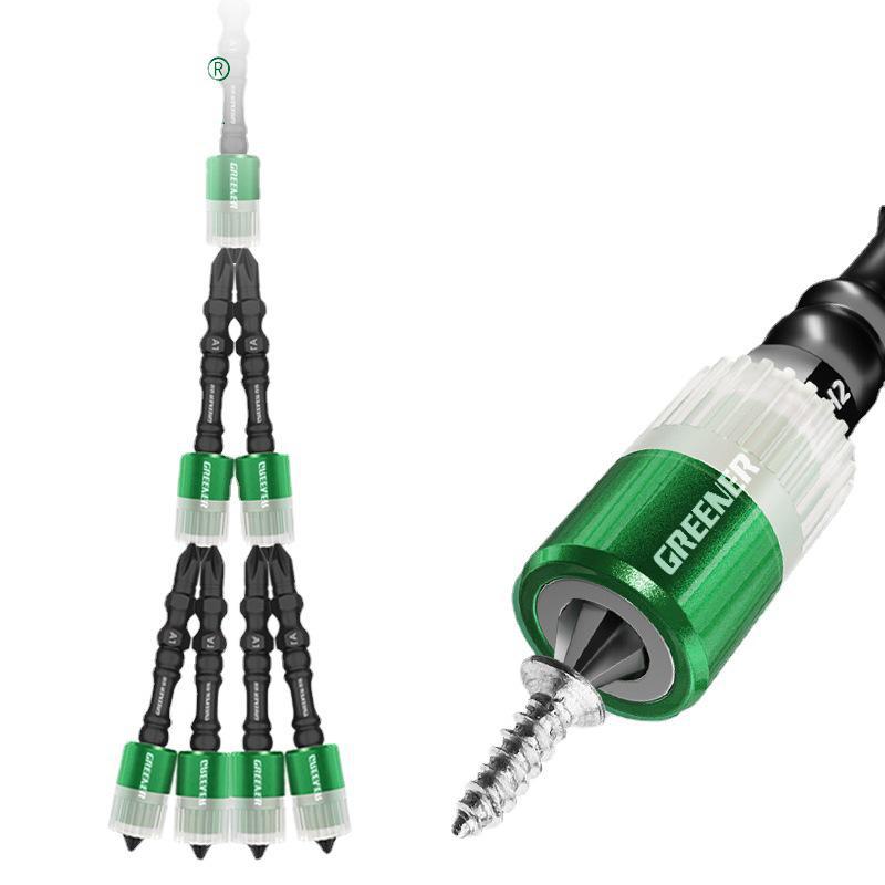Green Forest High-Strength Double Cross Magnetic Drill & Screwdriver Anti-Slip Bit Set