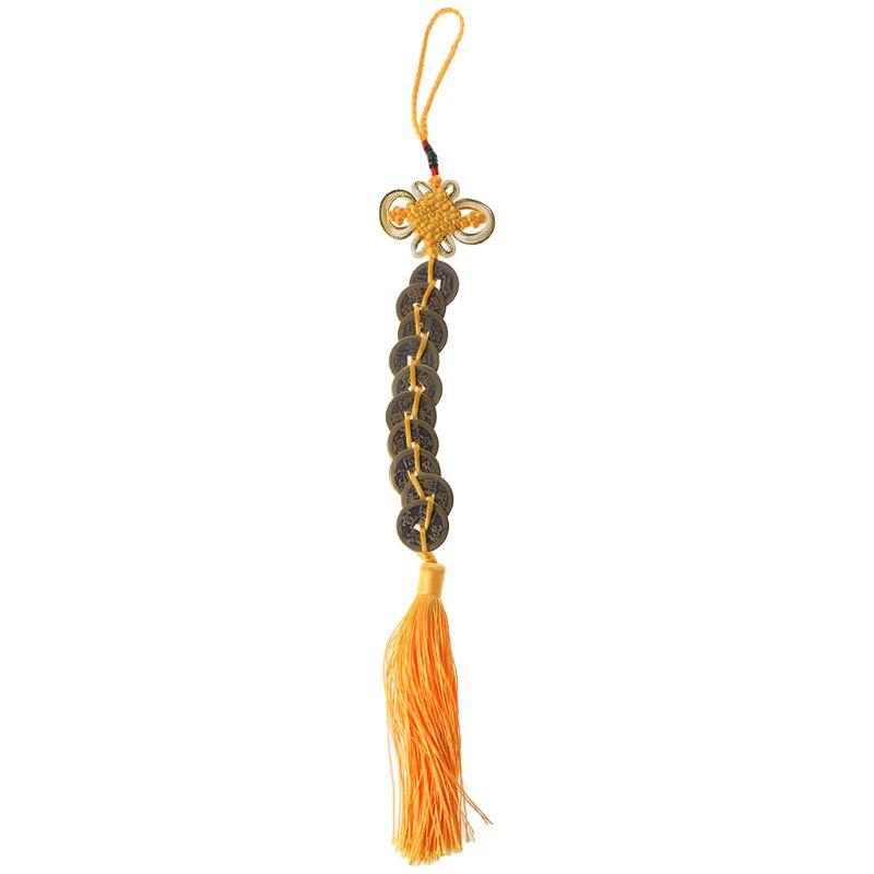 Chinese Knot Feng Shui Lucky Wealth 3/6/8/9/10 Coins For Home Car Hanging Tassel #314