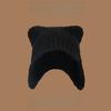 Winter Women Cute Warm Beanie with Bear Era Earmuffs Outdoor Travel Cycling Knitt Thick Fluffy Warm Pullover Cap for Autumn
