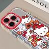 Red New Year Style iPhone 17 Case - Compatible with iPhone 14, 15, 16 Pro Max, Hello Kitty Design