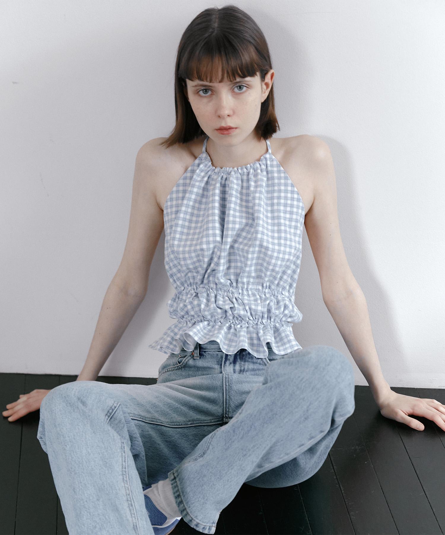 Maroi Shirred Bustier (Sky Blue) Sora
