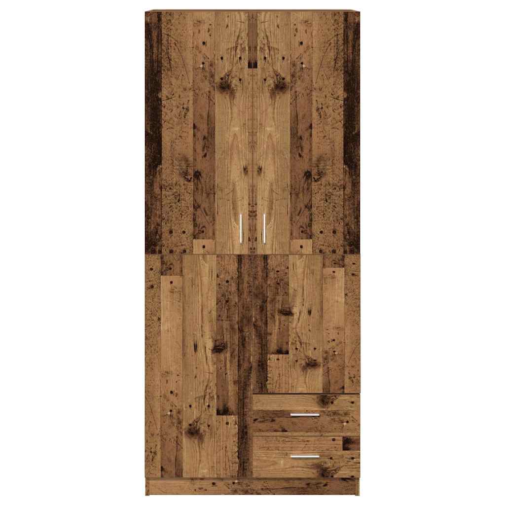 Wardrobe with Rustic Wood Look 80 x 52 x 180 cm Engineered Wood