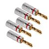 5Pcs J.10054 Serrated Banana Plug 4mm Solderless 24K Gold Plated Speaker Wire Banana Plugs for Speaker Wire Siding Home