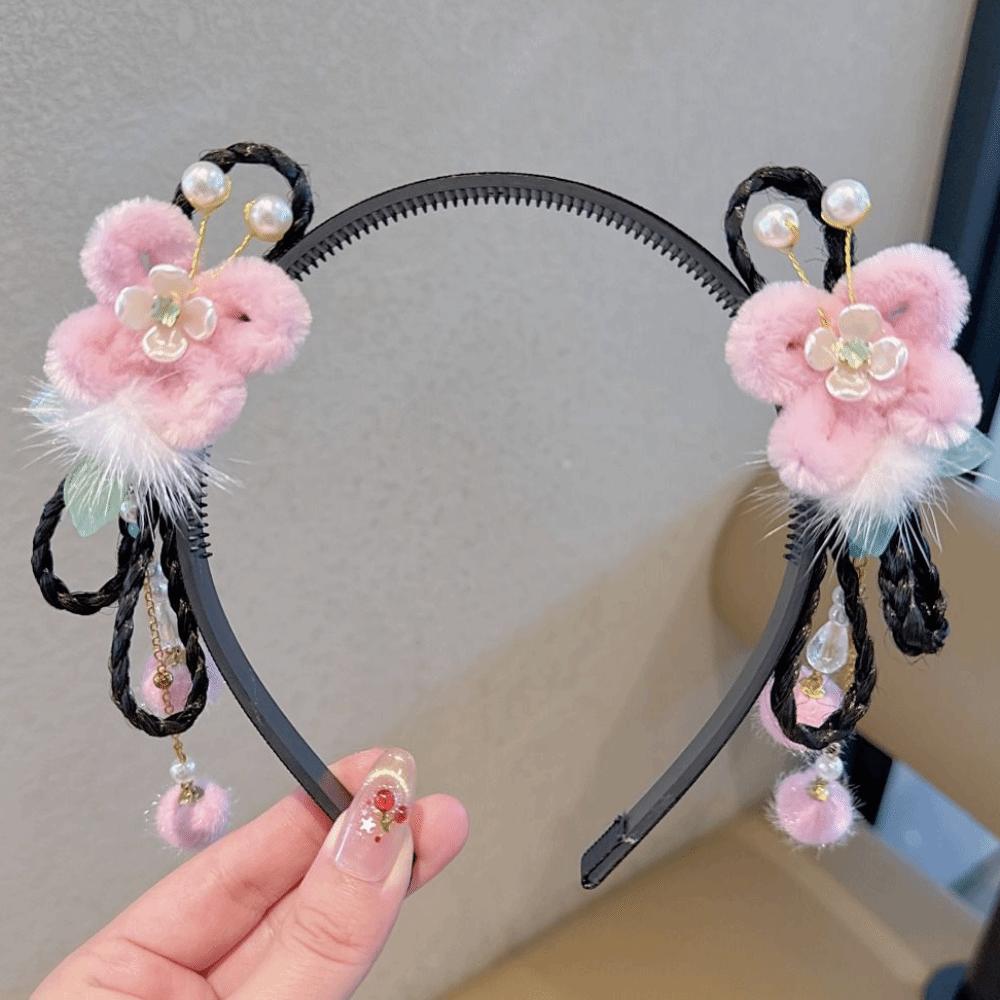 Butterfly Chinese New Year Headwear Flower Hanfu Headwear Lovely Children Wig Headband Girls