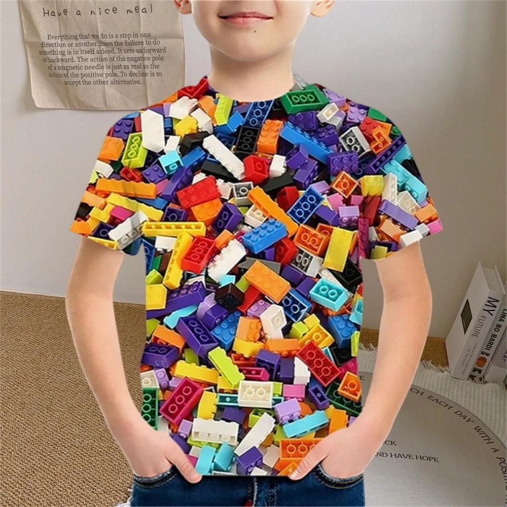 

Детская одежда Футболка с цветными частицами для мальчиков и девочек Детская одежда для мальчиков Детский топ Летняя повседневная футболка с коротким рукавом от 7 до 10 лет 120