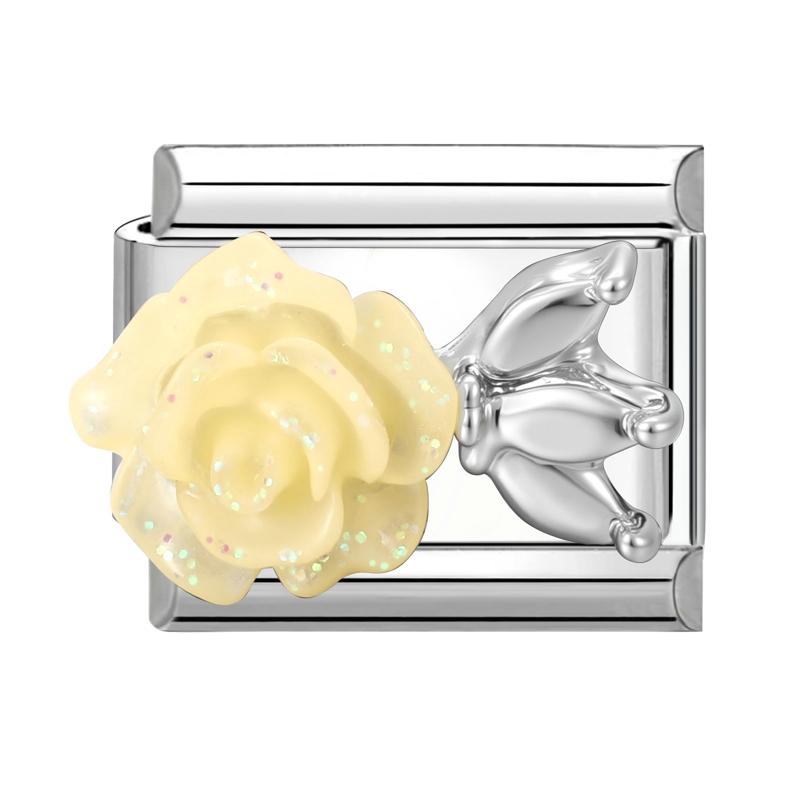 New Fashion Y2K Eyes Star Cherry Rose Butterfly Crown Shiny Italian Charm Links Fit 9MM Stainless Steel Bracelet DIY Making Gift