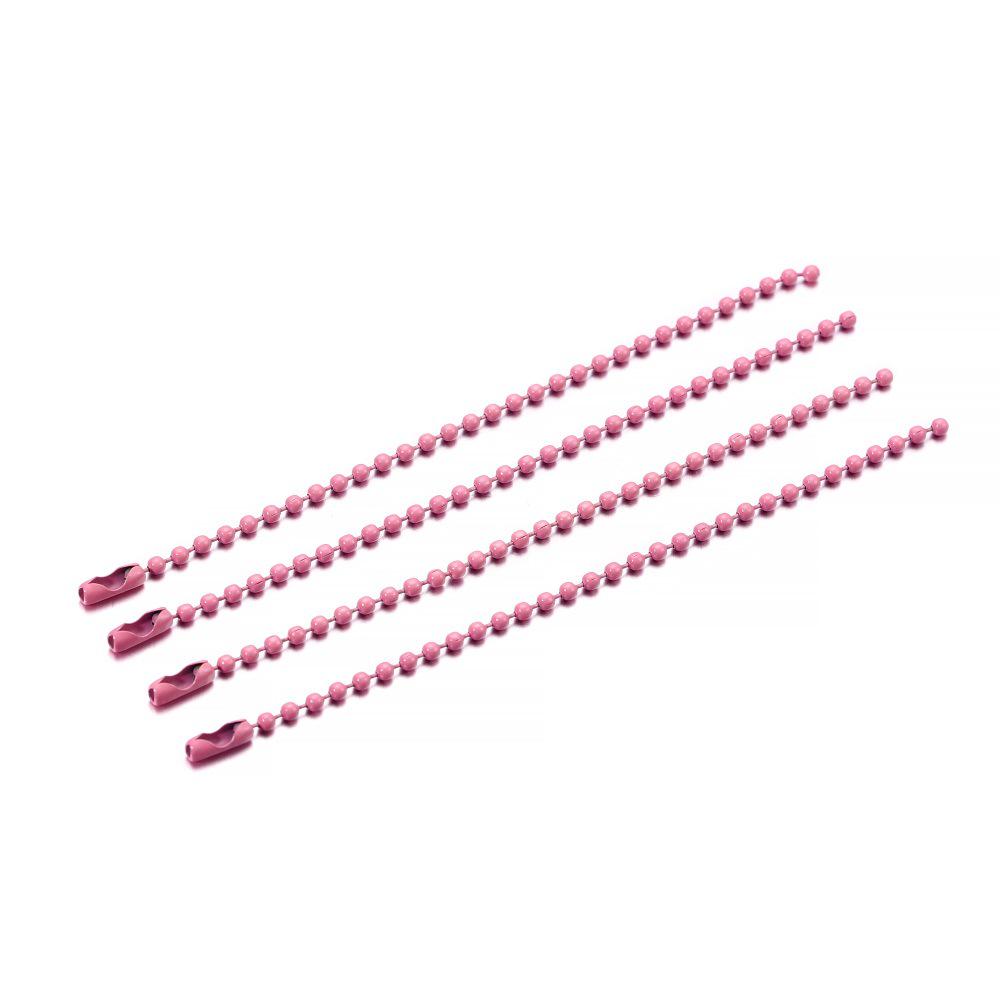 Farebná 11 cm kovová guľôčková retiazka na DIY šperky, kľúčenky