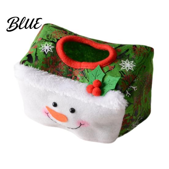 Cute Santa Face Cover Christmas Tissue Box Cover, Holiday Napkin Dispenser Sleeve, Non-Woven Fabric Party Decoration Holder for Home Office