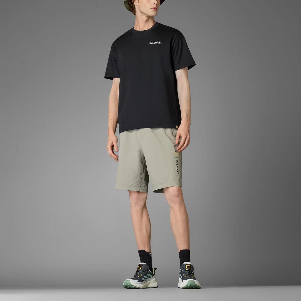 Adidas X National Geographic Unisex Loose Fit Aeroready Graphic T-Shirt Black JD5957